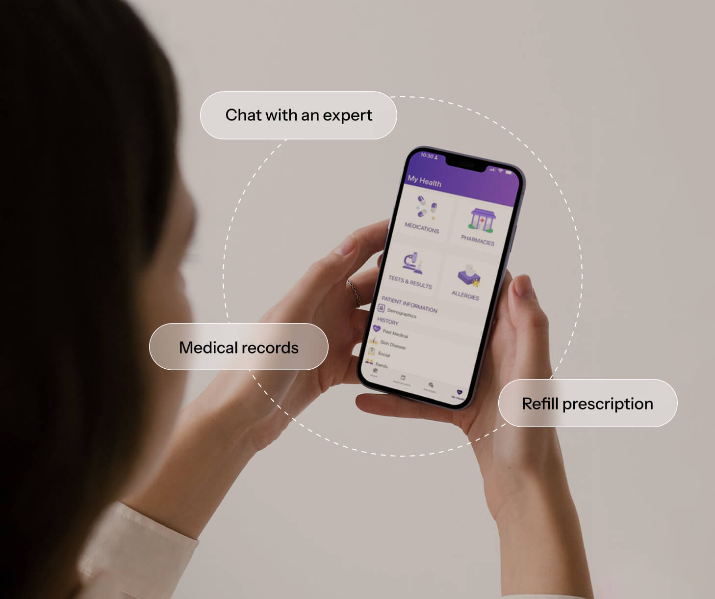 Woman using Appatient app
